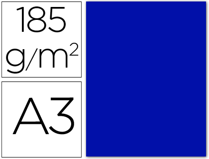 50h. cartulina Guarro A3 185g/m² azul ultramar